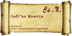 Csóka Ninetta névjegykártya